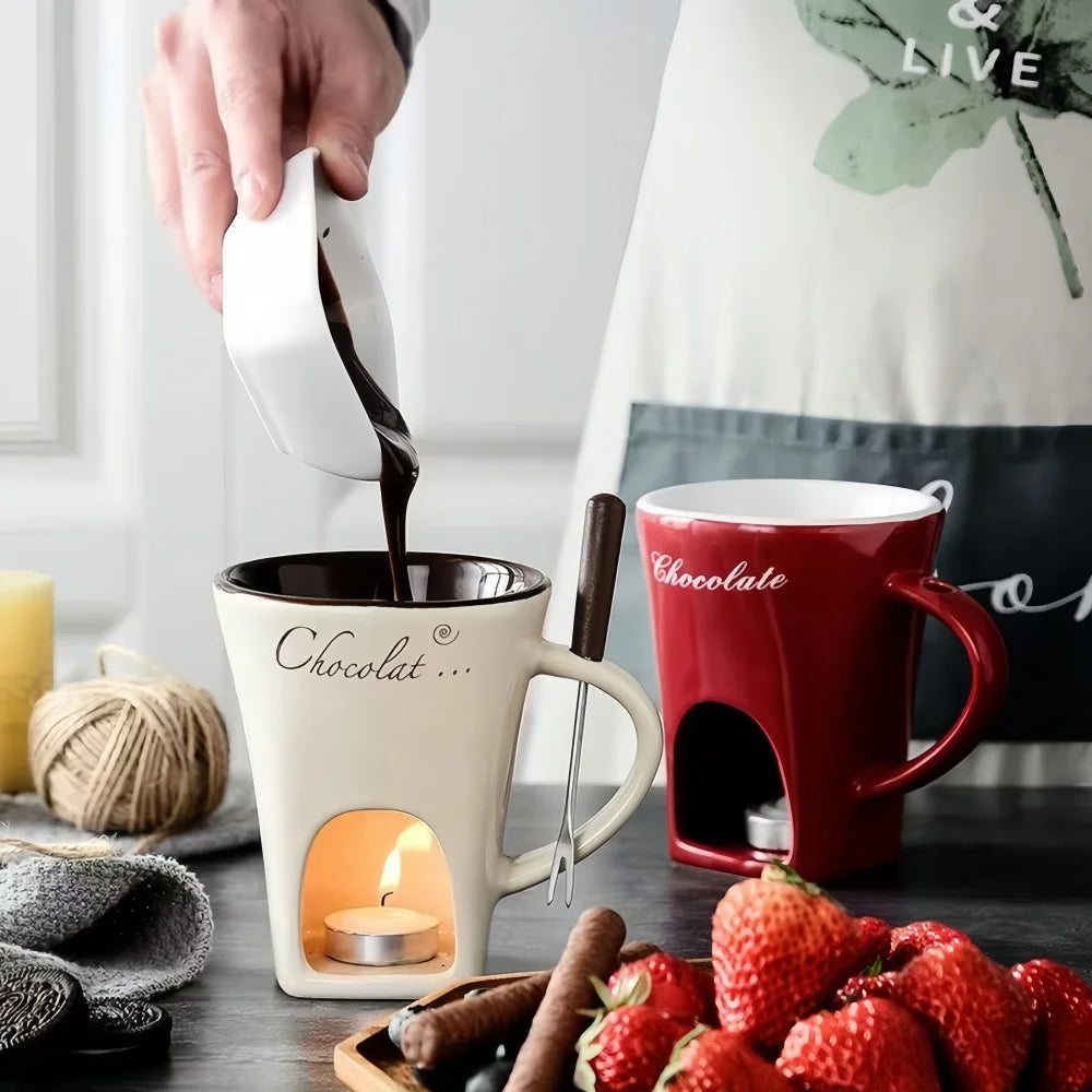 Ceramic Fondue Warmer Set