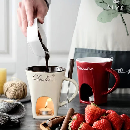 Ceramic Fondue Warmer Set